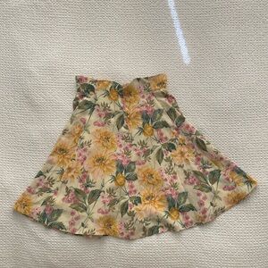 Joie Orange and Yellow Mini Skater Skirt